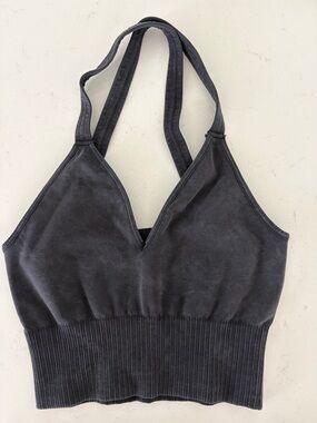 Free People Movement Ribbed Hem Cropped Tank/Sports Bra